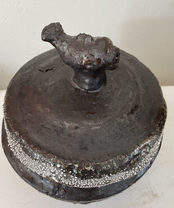 Donkerbruine pot met deksel - Afbeelding 2