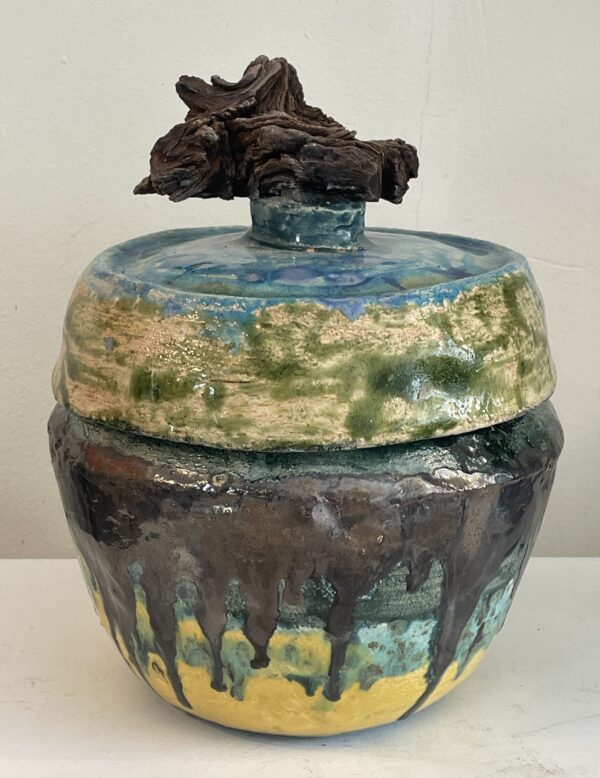 Blauw/groen/gele pot - Afbeelding 2
