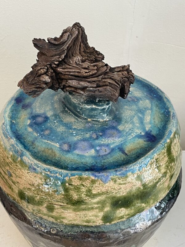 Blauw/groen/gele pot